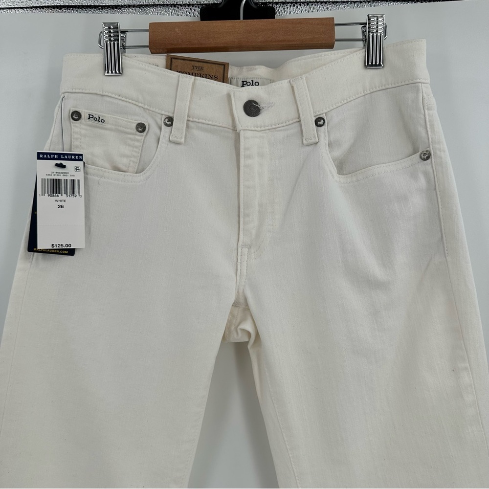 Ralph Lauren NWT The Tompkins Skinny Crop White Jeans Size 26 - Picture 3 of 16